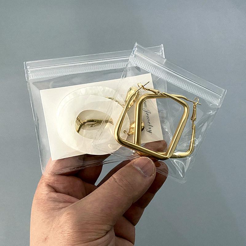 120 шт. Мешочек для хранения украшений Прозрачный Утолщенный Самозаклеивающийся Пакет с Зип-застежкой 3 Размера Хранение Колец Серег