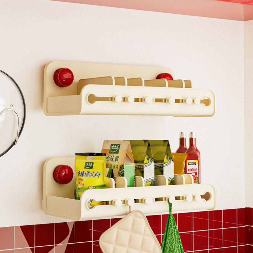 Adjustable Divider Wall Mounted Spice Organizer Hanging Bathroom Stand  Condiment