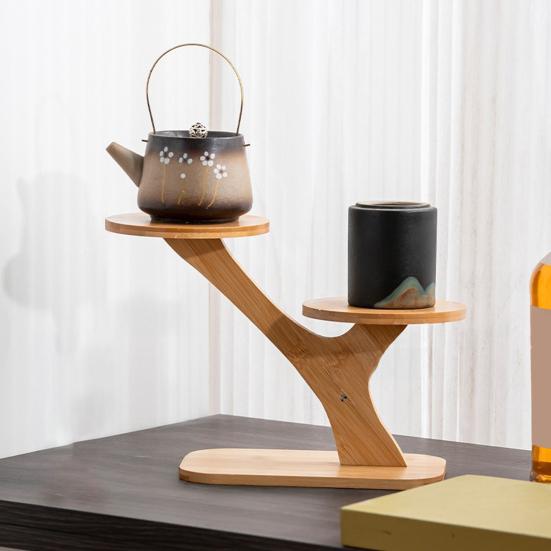 Wooden Tiered Plant Stand Rustic Planter Holder with 3 Tiers Decorative Desktop Display Stand for Potted Succulents Small Figurines