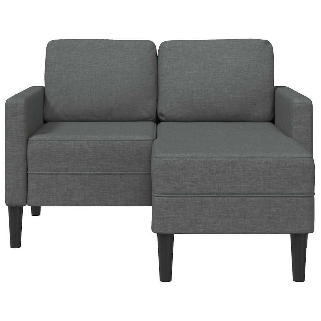 2 Seater L Shaped Sofa with Chaise Longue Dark Gray 125 cm Fabric