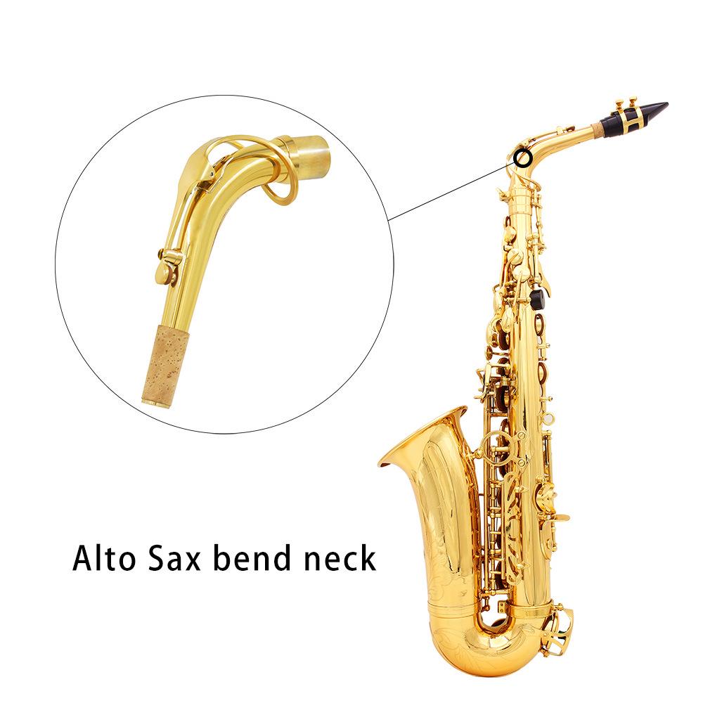 Медный neck (горлышко) для саксофона-альта, отверстие 2,5 см, изогнутый аксессуар для музыкального инструмента с мундштуком для саксофона.