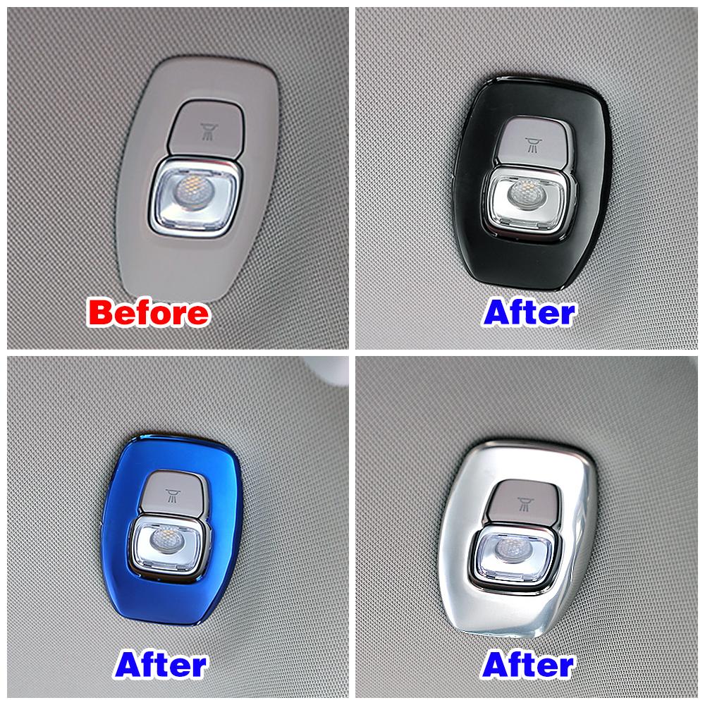 For Renault Koleos 2017- Rear Reading Light Lamp Cover Protectors Trim Stainless Steel Interior Sticker For Samsung