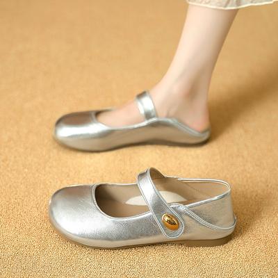 Женские туфли Мэри Джейн с круглым носком, на плоской подошве, длиной до щиколотки, на липучке, с закрытым носком, сандалии, платье, ретро, все сочетается, весна, осень, одинарные туфли