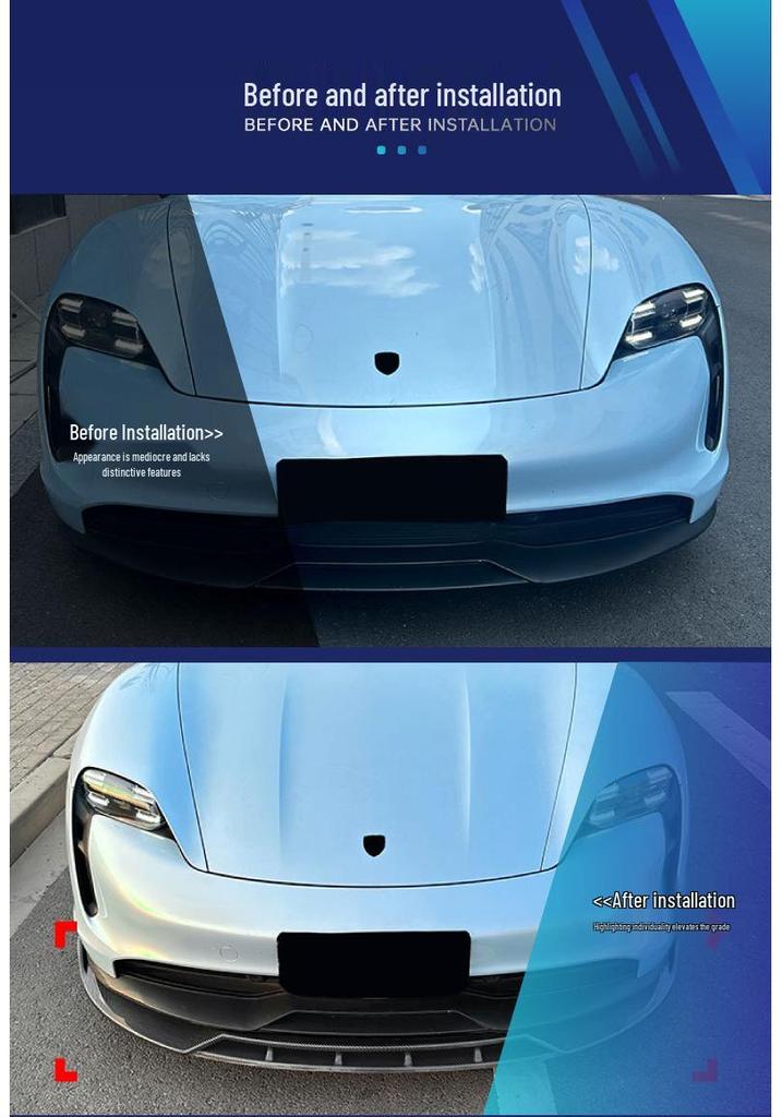 Подходит для Porsche: Передний сплиттер-спойлер губы бампера - Внешние трансграничные детали для модификации