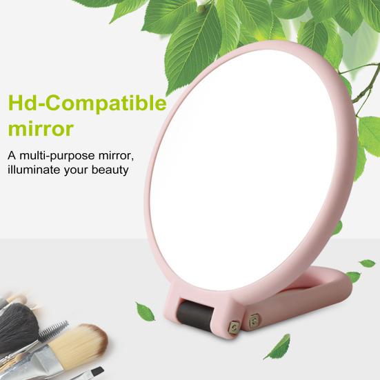 Двустороннее увеличительное зеркало для макияжа, ручное зеркало с регулируемой ручкой на 360 градусов, компактный размер, портативное, для путешествий