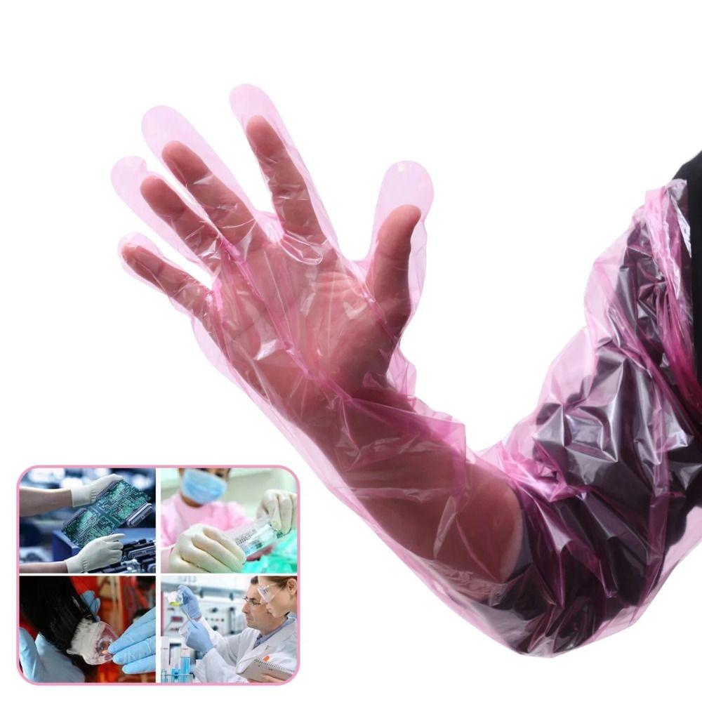 50Pcs Clear Long Arm Glove Disposable Farm Glove Cattle Sheep Glove Artificial Insemination