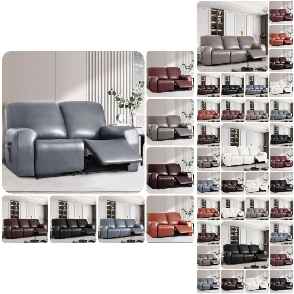 Роскошный чехол на диван из искусственной кожи ПУ Водонепроницаемый Полная защита Чехол для кресла-реклайнера Комплект