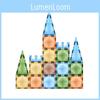Colorful Faceted Magnetic Window Blocks Educational Kids Diy Building Toy Set