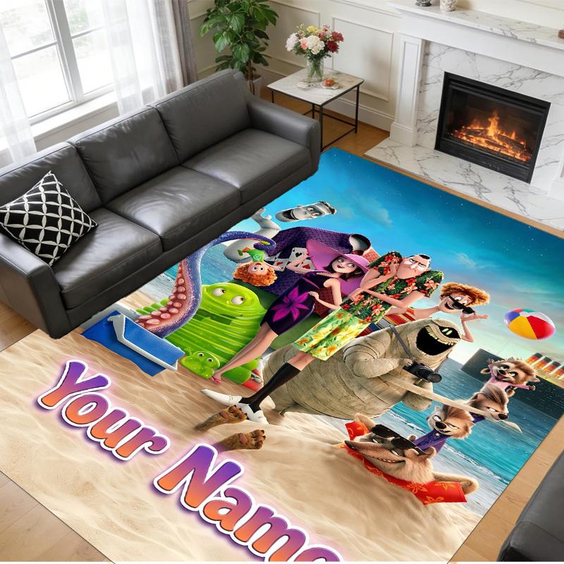 Crystal Velvet Rug Custom Name Text, Soft Non Slip Floor Mat Home DecorHotel Transylvania