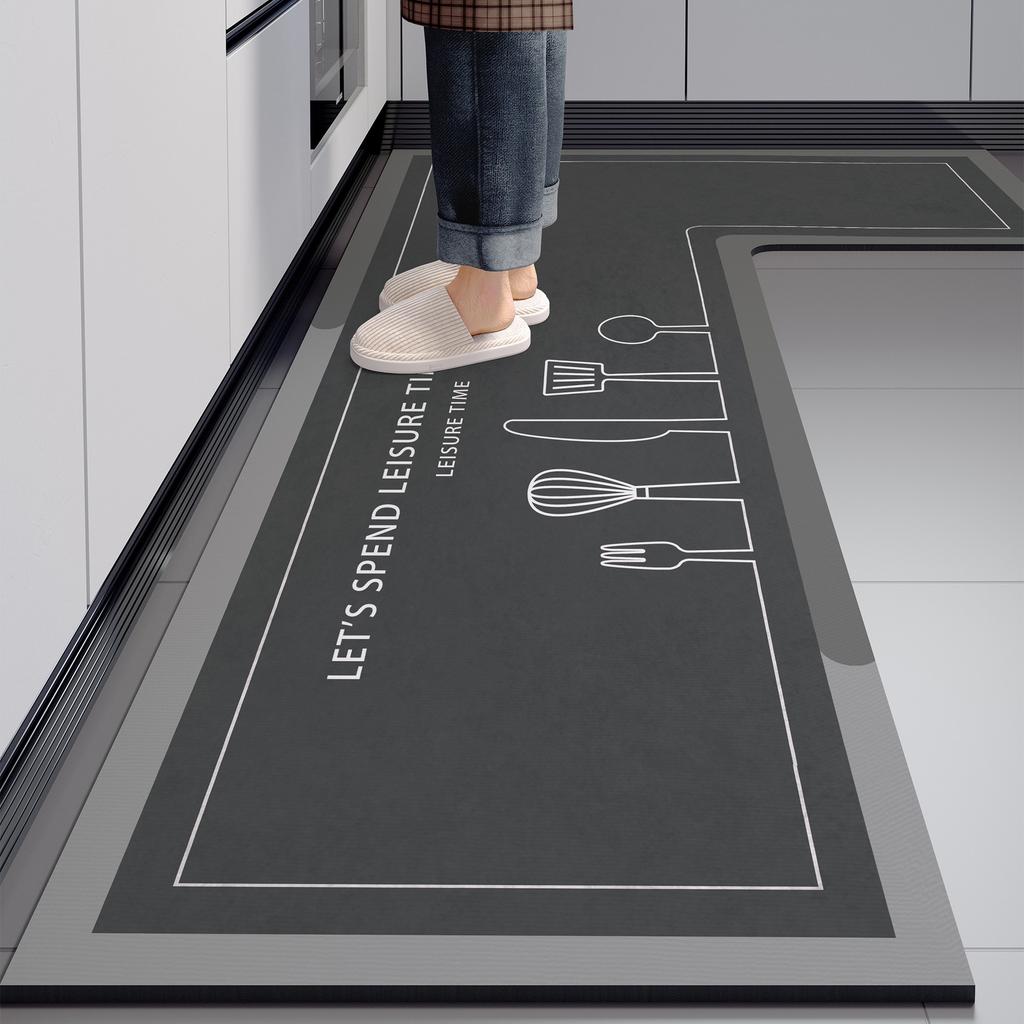 Premium Kitchen Floor Mat L-shaped Dirt-resistant Anti-slip Mat Diatom Mud Easy To Clean Foot Mat Household Quick-drying Water-absorbing Floor Mat