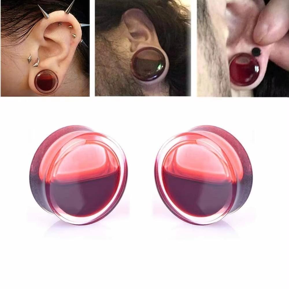 Double Saddle Ear Plug Jewelry Transparent Acrylic Flesh Tunnels Piercing for Daily Outfit