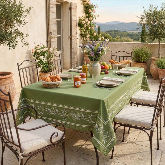 Nappe imprimée anti-tâches rectangle 140X240 cm LUBERON, par Soleil d'Ocre