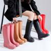 Spring New Fashion Women's Shoes Extra High Women's Outer Wear Travel Wading Shoes Heightened Waterproof Women's Water Shoes Rubber Shoes Overshoes