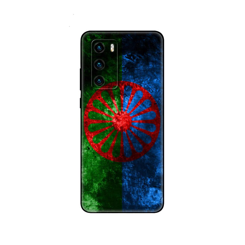 Черный чехол из ТПУ для Huawei P30 Lite P30 Pro P40, чехол для Huawei P40 LITE EP Smart 2020, чехол с цыганским флагом Romani Roma