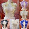 1Pair Multicolored Sequins Flower Embroidery Patch Lace Fabric Applique Wedding Veil Garment Sewing Accessories