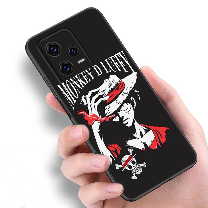 Аниме One Piece Luffy черный силиконовый чехол для телефона Xiaomi Redmi Note 10 11 11S 12 13 4G 8 9 11T Pro 5G Plus 8T 9S 10S 12S