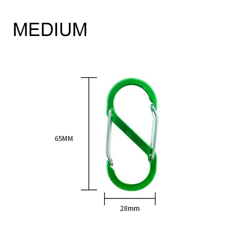 S-образный двойной карабин, брелок, замки-молнии для рюкзаков, карабин, скользящий замок, алюминиевый сплав, большой, средний, маленький карабин для кемпинга