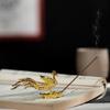Golden Auspicious Zinc Zinc Zinc Alloy Antique Home Decor Crafts Phoenix Figurine Incense Stick Holder
