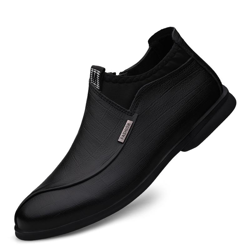 Модные мужские новые высокие сапоги из коровьей кожи черного цвета, деловые туфли для офиса, зимние короткие сапоги из плюша