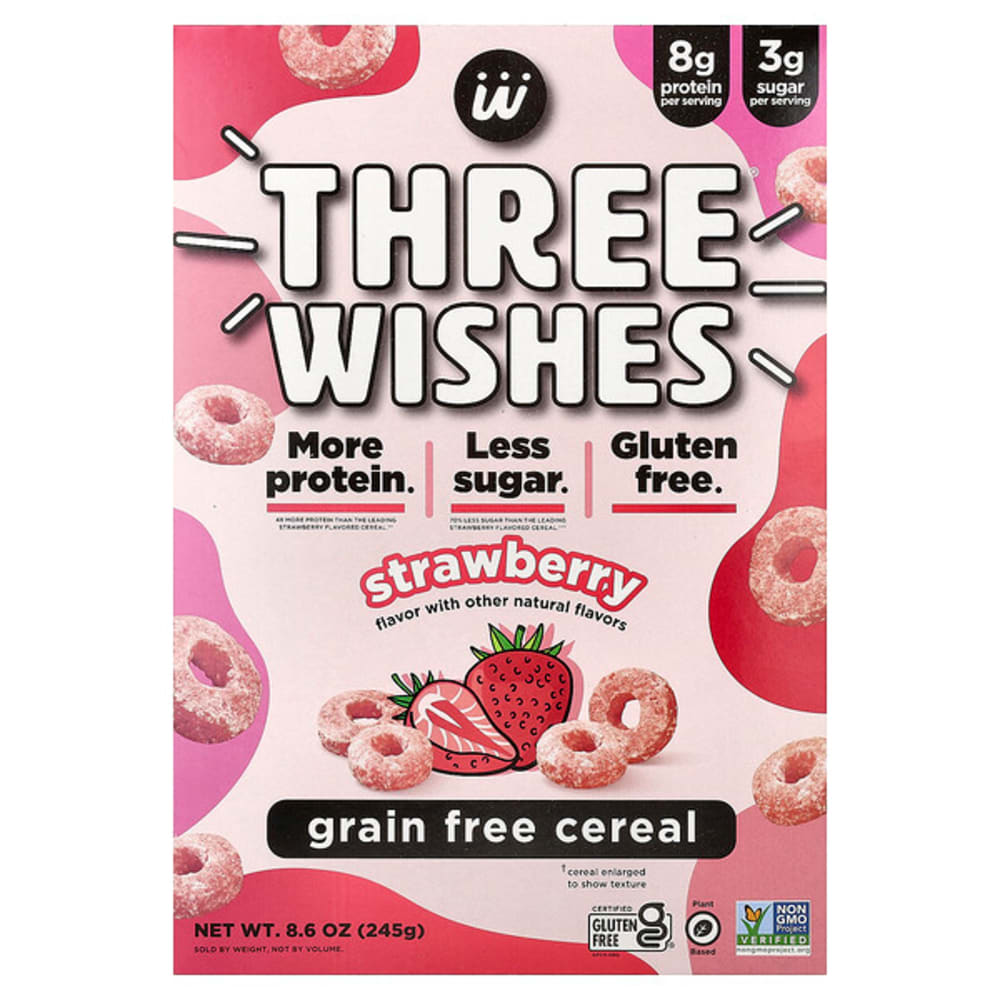 Three Wishes Grain Free Cereal Strawberry 8 6 Oz 245 G