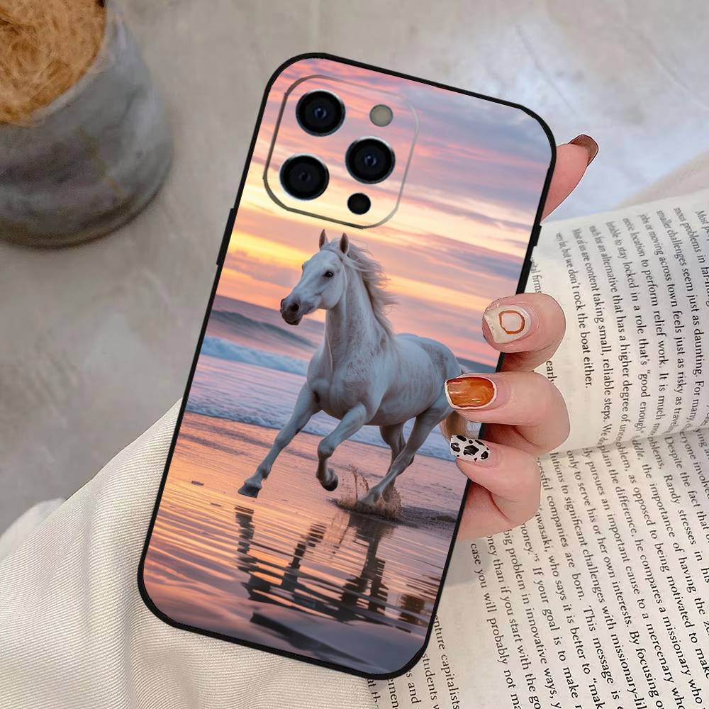Арт G-Скачущая Лошадь Чехол для Телефона Силиконовый Мягкий Для IPhone 17 16 15 14 13 12 11 X XR Plus Pro Max Plus