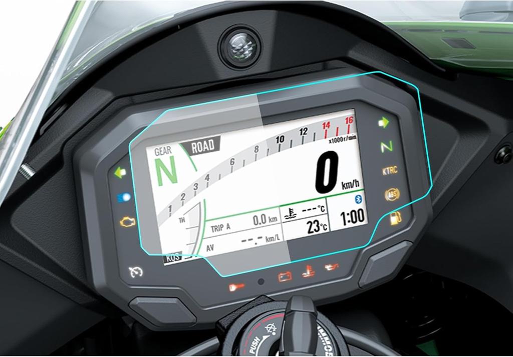 Motokano Пленка для приборной панели для ZX-25R/SE (2023~), ZX-4R/SE, ZX-4RR (2024~), ZX-6R (2024~), и ZX-10R (2021~) - Защитная пленка для приборной панели, набор из 2 штук