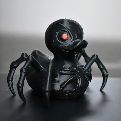 Хэллоуинское Черное Пауко-Утиное Гибридное Украшение 3D Печатная Жуткая Ползающая Фигурка Животного Настольное Украшение Страшный Подарок-Розыгрыш