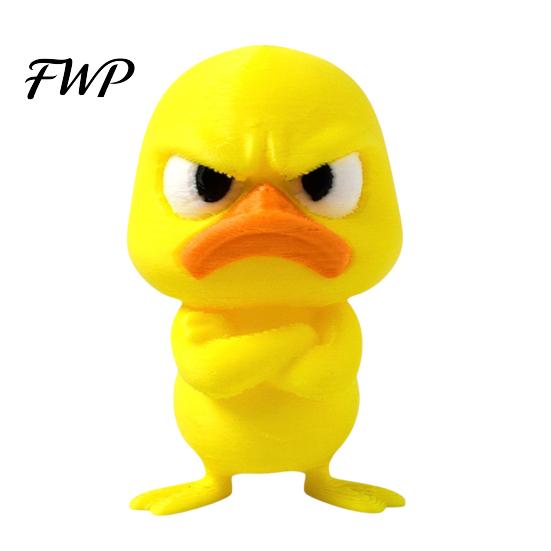 Модная Коллекция Игрушек 3D Печатная Фигурка Желтой Утки, Забавная Статуэтка с Живыми Выражениями, Креативный Декор Комнаты, Милые Миниатюрные Настольные Украшения