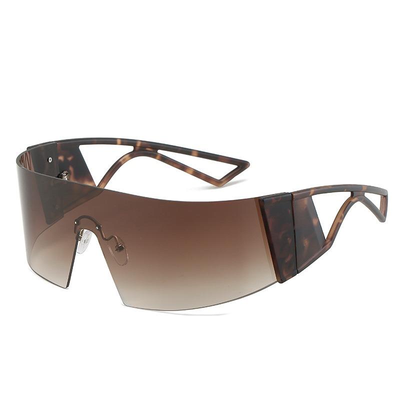 Fashion High Quality Futuristic Cool Sunglasses Personalized UV 400 Frameless One Piece Windproof Sunglasses for Women Men