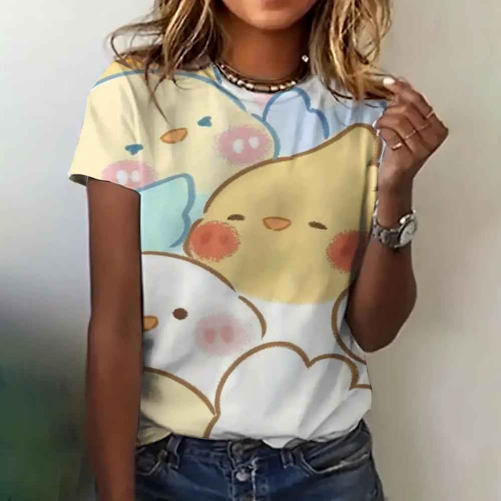 Новая женская одежда футболка летняя мода круглый вырез короткий рукав кошачий принт топ повседневная свободная одежда женская футболка