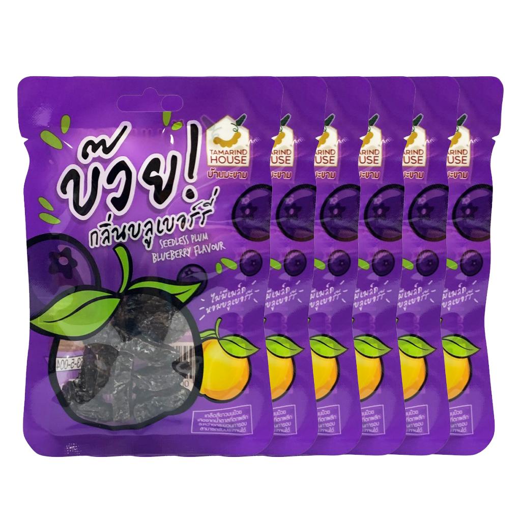 Tamarind House Seedless Plum, Золотая слива, Пикантная слива, вкус черники, 35 г. x 1/3/6/12 - Тайская закуска