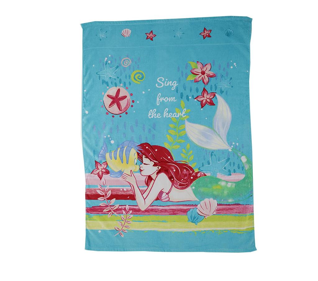 Marushin Towel Disney Princess Ariel Little Mermaid Nap 2125020300 Children's Blanket, Character, Design, Cute, 100% Cotton, Girls' Blanket, Summer,