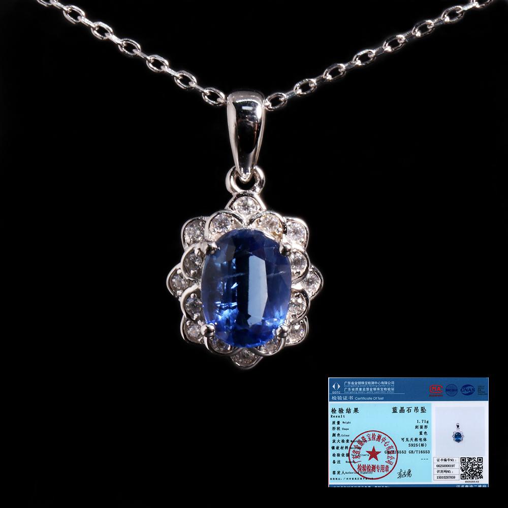 Красивое модное ожерелье с подвеской из натурального синего кианита, легкие роскошные драгоценные камни, серебряные украшения, подарок на день рождения для женщин и девочек