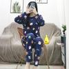 Women's Spring & Autumn Cartoon Santa Claus Pajama Set - Small Size, Long Sleeve Home Wear
