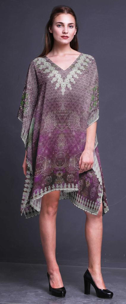 Phagun Ladies Plus Size Kaftan Summer Wear Beach Coverup Kimono Kaftan-4X-5X