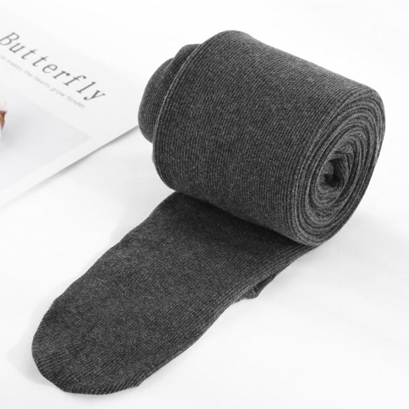 Женские хлопковые леггинсы в полоску с высокой талией на весну/осень с кашемиром и носки в рубчик с микродавлением