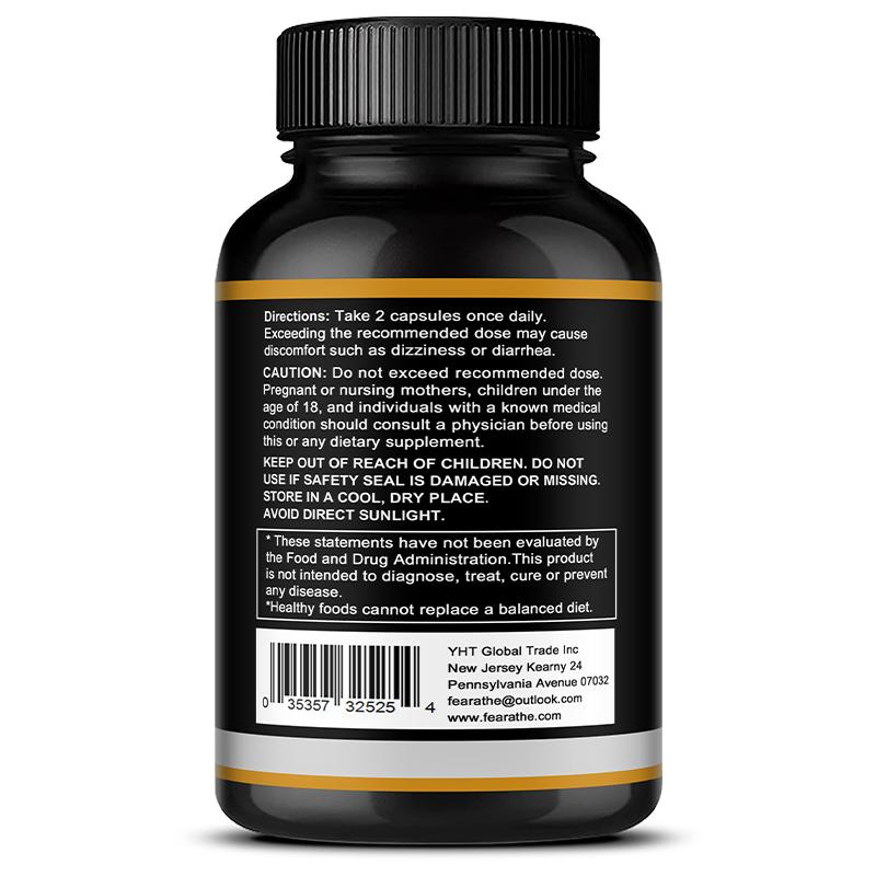 Fearathe Brain Booster Capsules, B12, Ginkgo Biloba, Alpha GPC, DMAE, 120 Caps