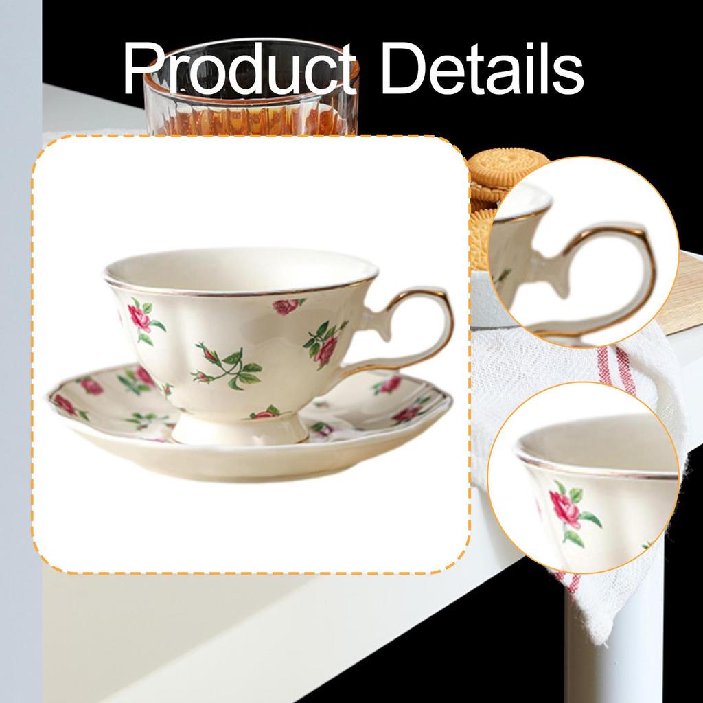 Ceramic Coffee Cup Latte Art Mug with Saucer Creative Ornament Tray Cups Tea for