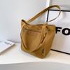 Casual Minimalist Shoulder Bag Large Capacity Niche Solid Handbag High Quality Preppy Style Commuting Versatile Canvas Bag