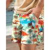 Модные мужские шорты для плавания с тропическим принтом в виде пальмы, гавайские плавки с завязками, удобные, дышащие, для отдыха