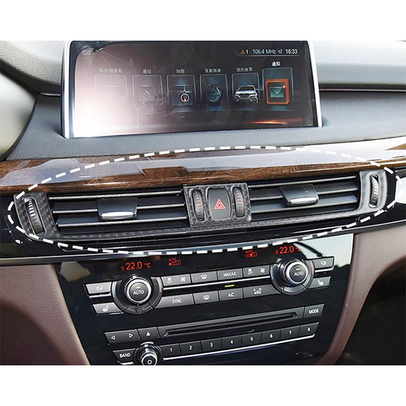 Углеродное волокно, вентиляционное отверстие для кондиционера, декоративная крышка, накладка, наклейки для BMW X5 X6 F15 F16, салон автомобиля