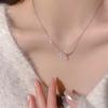 ANENJERY Zircon Star Necklace for Women Niche Delicate Design Collar Chain Jewelry Gift Accessories