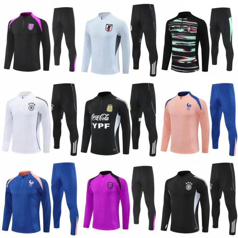 Mens Long Sleeve Soccer Training Jersey England Portugal France Argentina Teams Winter Sportswear