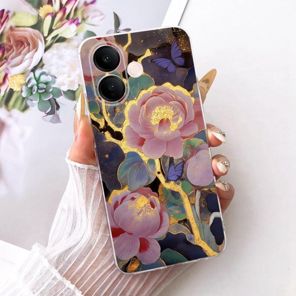 For Vivo V60 Lite 4G 5G Cute Flower Butterfly Cat Painted Case For Vivo V60 V60lite V2530 V2511 Soft Silicone TPU Phone Cases