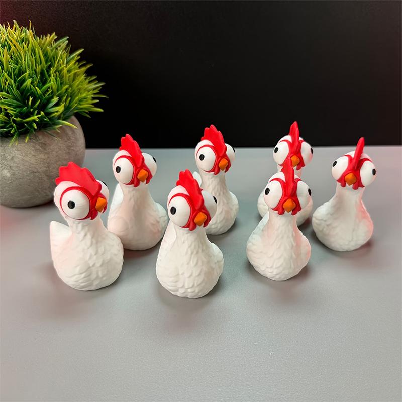 3D-печатная статуэтка курицы Фигурка цыпленка Скульптура животного Для дома/улицы Украшение для дома или автомобиля Идеальный подарок