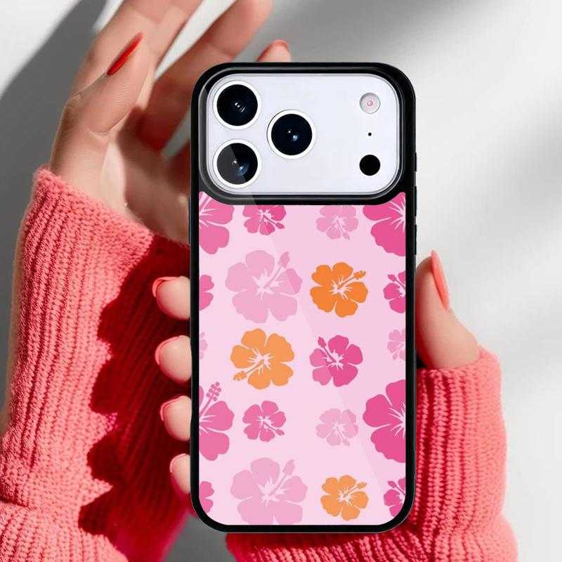 Цветочный гибридный чехол для телефона с цветами гибискуса для iPhone 17 16 15 14 13 Pro Max Задняя крышка для 12 11 Pro Coque