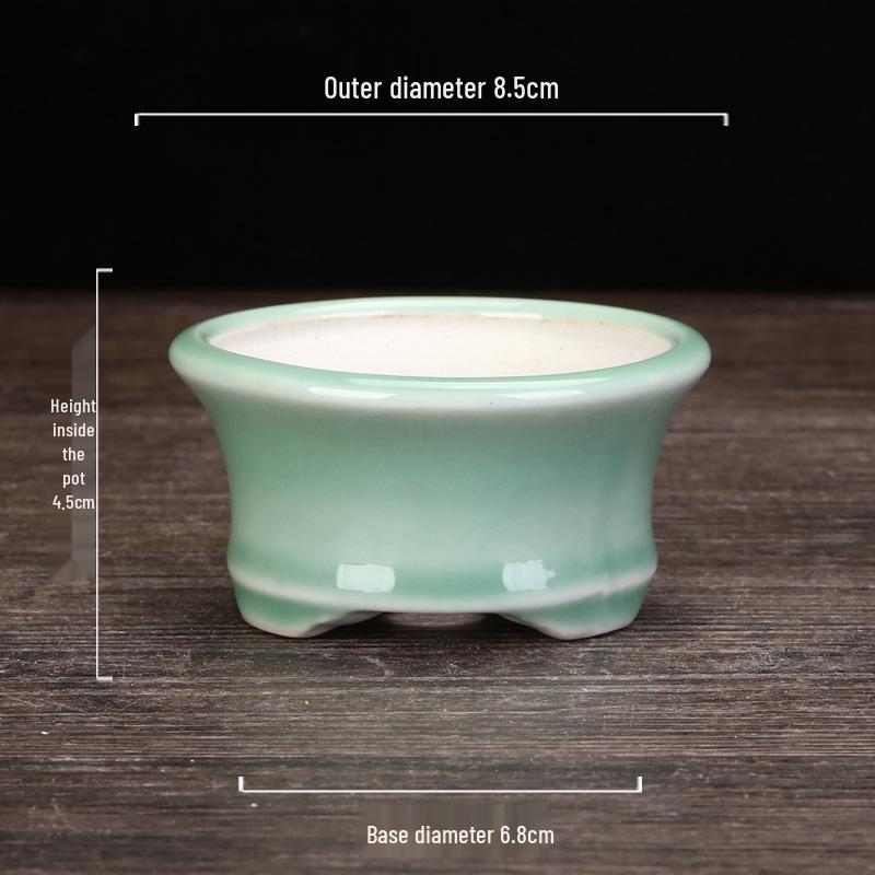 Керамический горшок для суккулентов и бонсай из фиолетовой глины - Высококачественный глазурованный мини-цветочный горшок