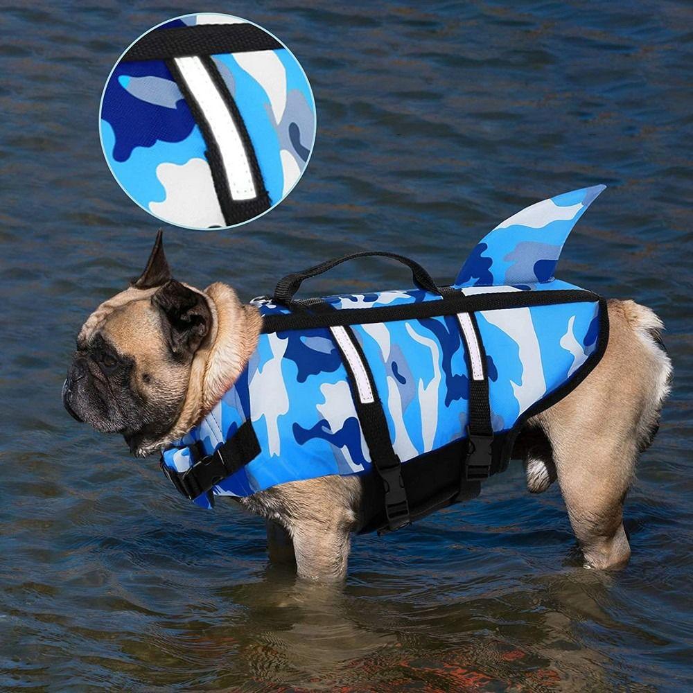 Collar Harness Camouflage Dog Life Jacket Polyester Dog Life Vest Dog Swimwear Swimming Boating