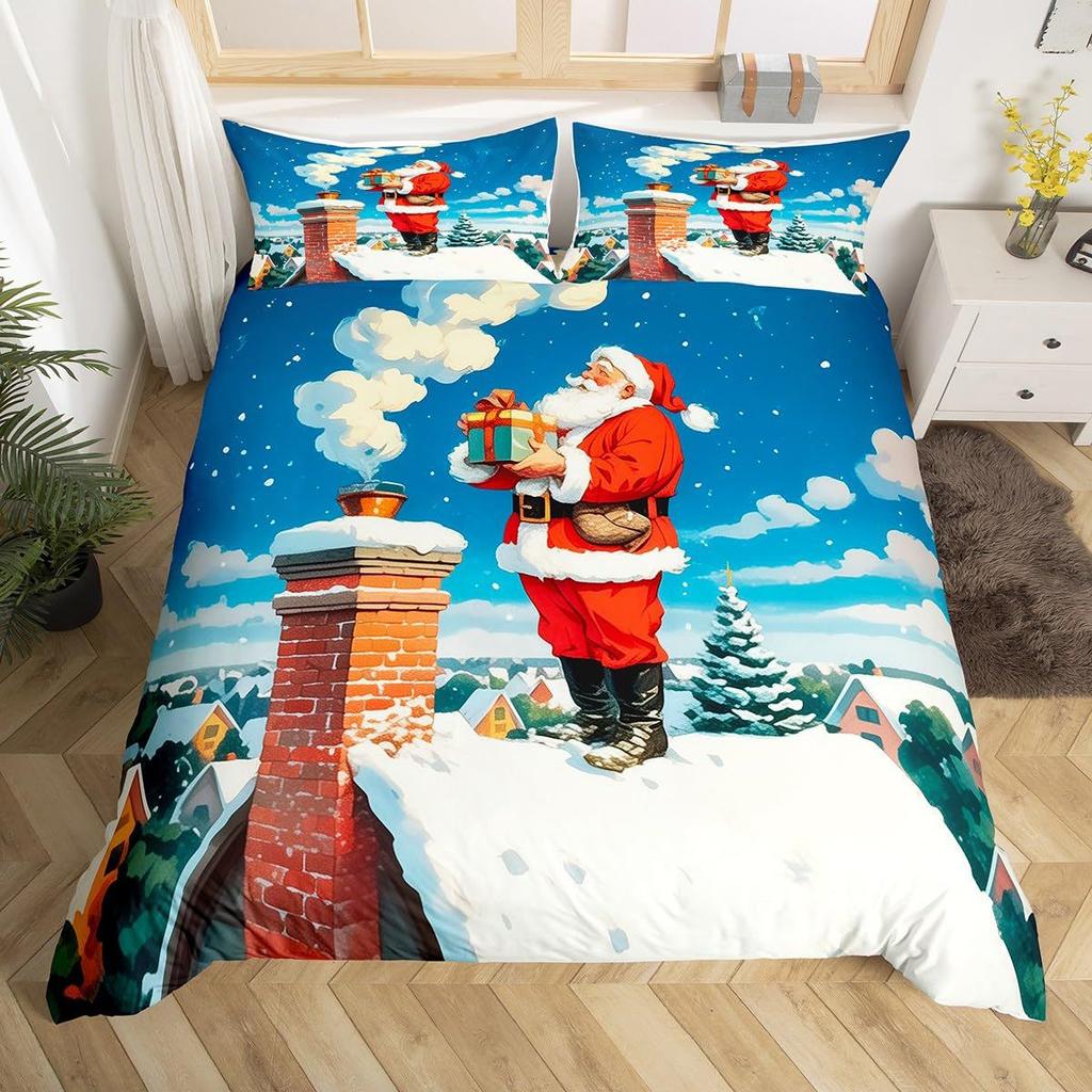 Christmas-themed Down Comforter Set Bedding Set 3-piece Duvet Cover Set