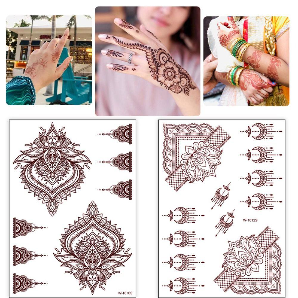 Water Transfer Decals Body Art Sticker Indian Lace Tattoo Henna Tattoo Stickers Temporary Tattoo